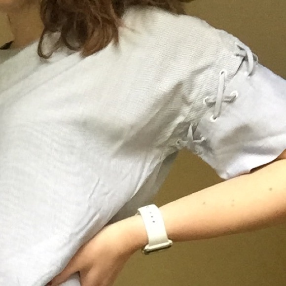 2xHP⚡️NWT⚡️ Madewell stripe lace up shirt dress - Picture 8 of 8